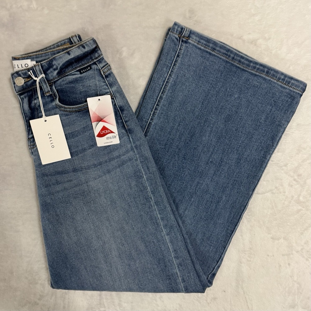 NWT Cello Low Rise Wide Leg Jeans Size 1 24 Stretch Skater Baggy Y2K Streetwear - Picture 15 of 15